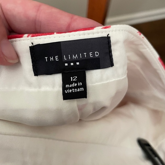 The Limited floral stretch pencil skirt lined knee length 12 white pink - Picture 4 of 10